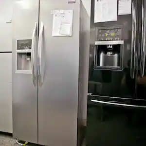 Refrigerators for sale in a showroom